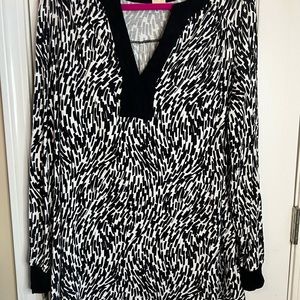 Michael Kors Tunic Style Blouse Black & White Size 1X
